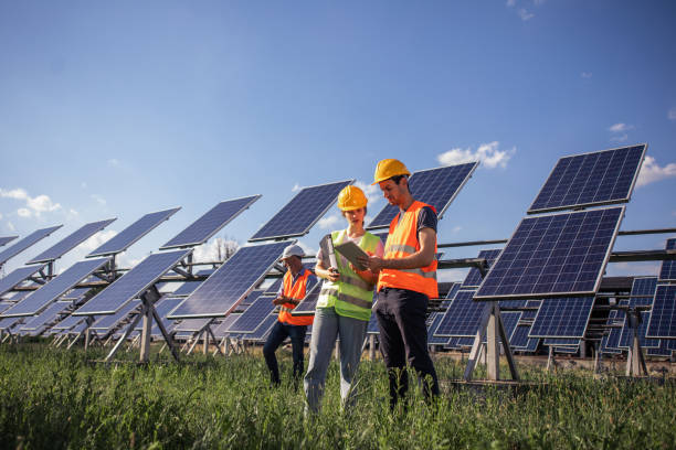 Industrial ground-mounted array with engineers