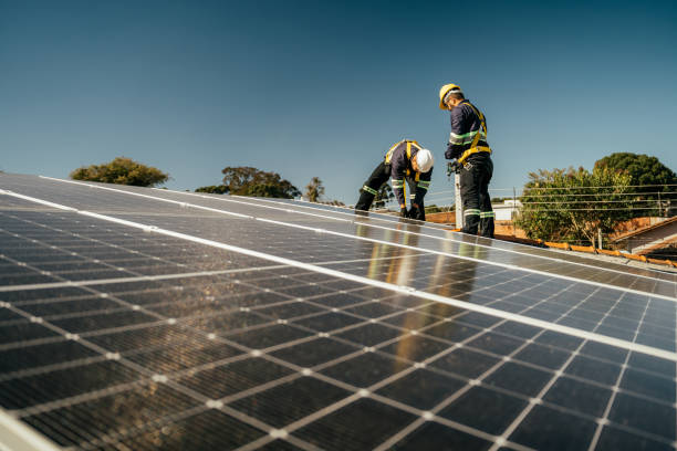 Crew installing rooftop panels