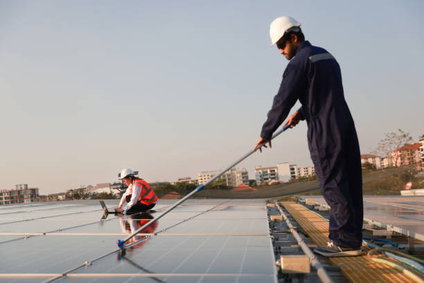 Panel cleaning during O&M